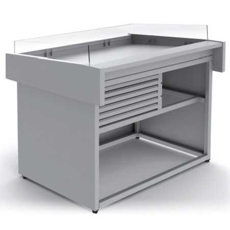 Mesa expositora profesional refrigerada para pescado y marisco
