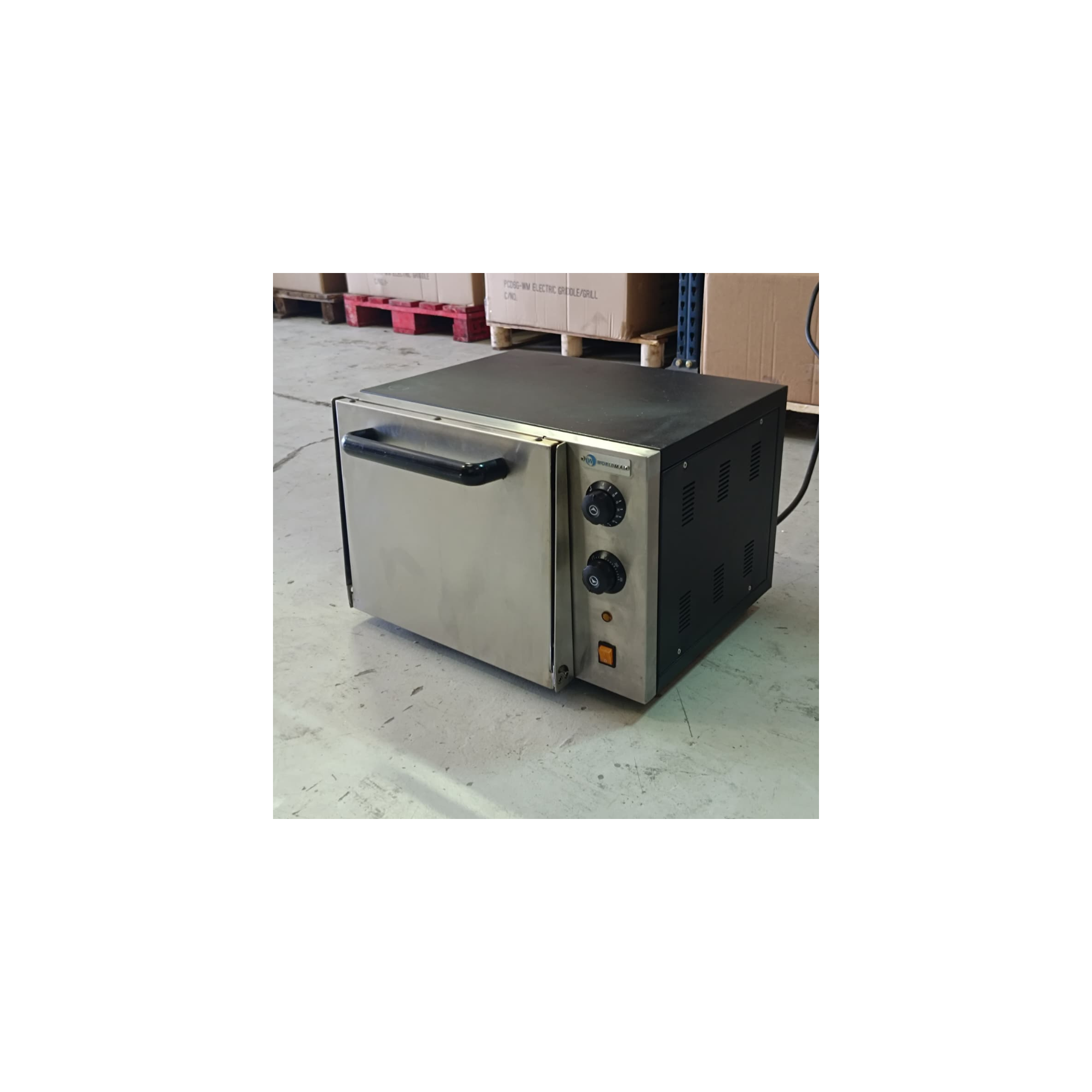 MBH - Horno de pizzas de segunda mano con dos niveles y frontal de acero inoxidable para hostelería.