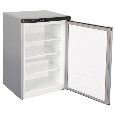 Small vertical stainless steel freezer with 3 shelves CSB130