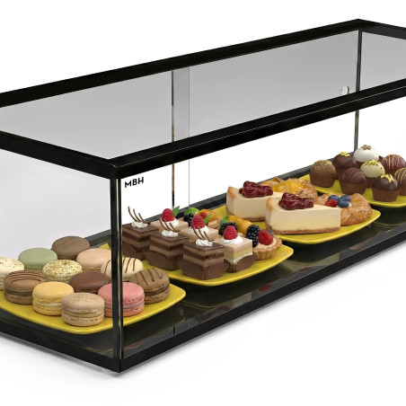 Vitrine neutre vitrée à poser 92 cm sur comptoir