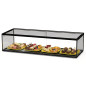 Glass non refrigerated single layer 92 cm display case for cakes and pastries