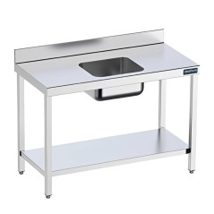 Wall-mounted tables with sink and shelf 600