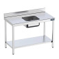 Wall-mounted tables with sink and shelf 600