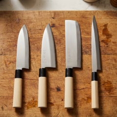 Set de 4 cuchillos japoneses profesionales tradicionales MADE IN JAPAN