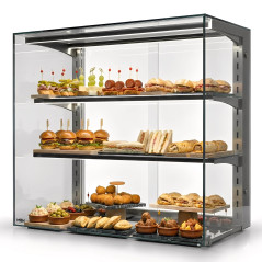 Vitrines de table avec 2 étagères et une grande vision