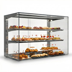 Tabletop display cases with 2 shelves and great vision