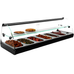 Vitrina calienta tapas de 6 bandejas GN 1/3 con estante