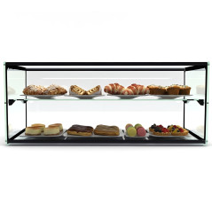 Commercial Neutral Display Case SLIM 92cm 2-Tier for Hospitality