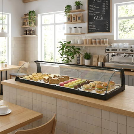 Vitrina expositora neutre de vidre 120 cm 2 pisos per hostaleria
