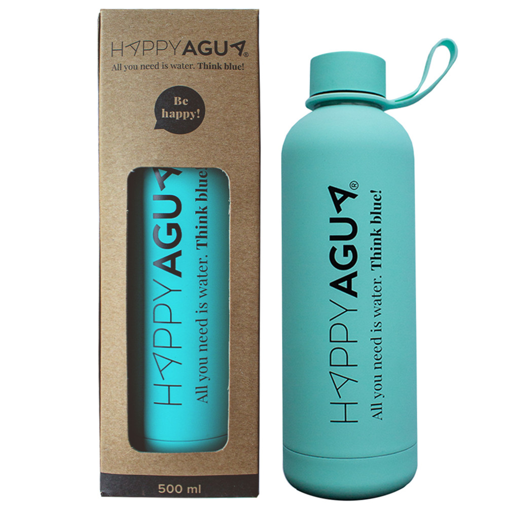 Gourde isotherme inox double paroi Happy-Agua Verte sans BPA Gourde isotherme inox double paroi Happy-Agua Verte sans BPA