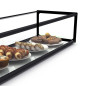 Glass non refrigerated single layer 120 cm display case for cakes and pastries
