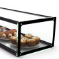 Glass non refrigerated single layer 55 cm display case for cakes and pastries