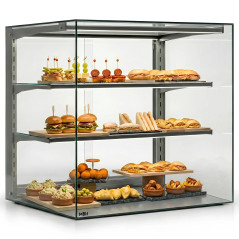 Tabletop display cases with 2 shelves and great vision