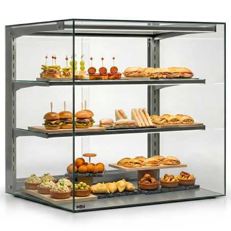 Tabletop display cases with 2 shelves and great vision