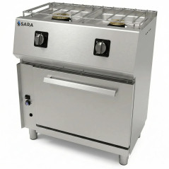 Cuina de gas professional amb forn 550 de 2 focs Sara by Repagas