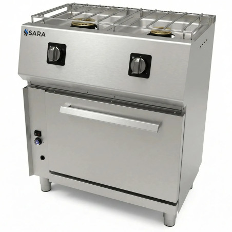 Professional gas kitchen with oven 550, 2 burners Sara by Repagas