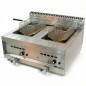 Freidora a gas profesional de sobremesa doble cuba 10+10 L y 14 kW