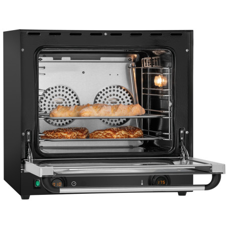 Four convection AT90 MDI-S avec porte abattante : accès total aux plaques, chambre inox et éclairage.