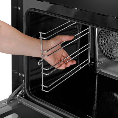 Glissières latérales amovibles : nettoyage rapide et hygiène maximale sur four à convection pro.