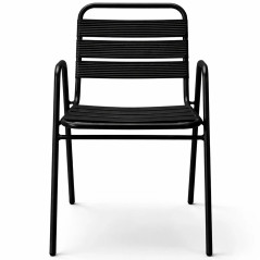 Silla de aluminio apilable para terraza con acabado epoxi