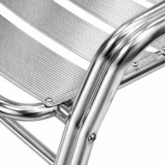 Chaise de terrasse empilable en aluminium avec finition brillante