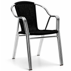 CHAISE DE TERRASSE TRESSÉE EN ALUMINIUM
