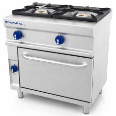 Cuisinière à gaz professionnelle 550 avec four et gratinateur 2 feux Repagas