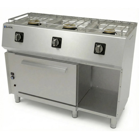Cocina a gas con horno profesional 550 de 3 fuegos Sara by Repagas