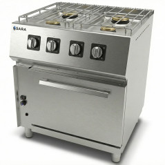 Cocina a gas con horno profesional 750 de 4 fuegos Sara by Repagas