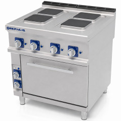 Cuisinière électrique professionnelle 750 4 plaques avec four PRO Repagas