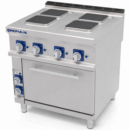 Cuisinière électrique professionnelle 750 4 plaques avec four PRO Repagas