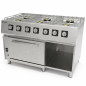 Cocina a gas con horno profesional 750 de 6 fuegos Sara by Repagas