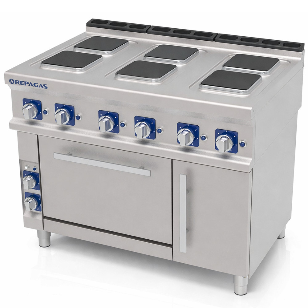 Cuina elèctrica professional 750 6 plaques amb forn PRO Repagas