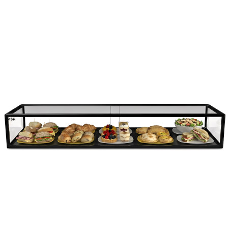Glass non refrigerated single layer 120 cm display case for cakes and pastries