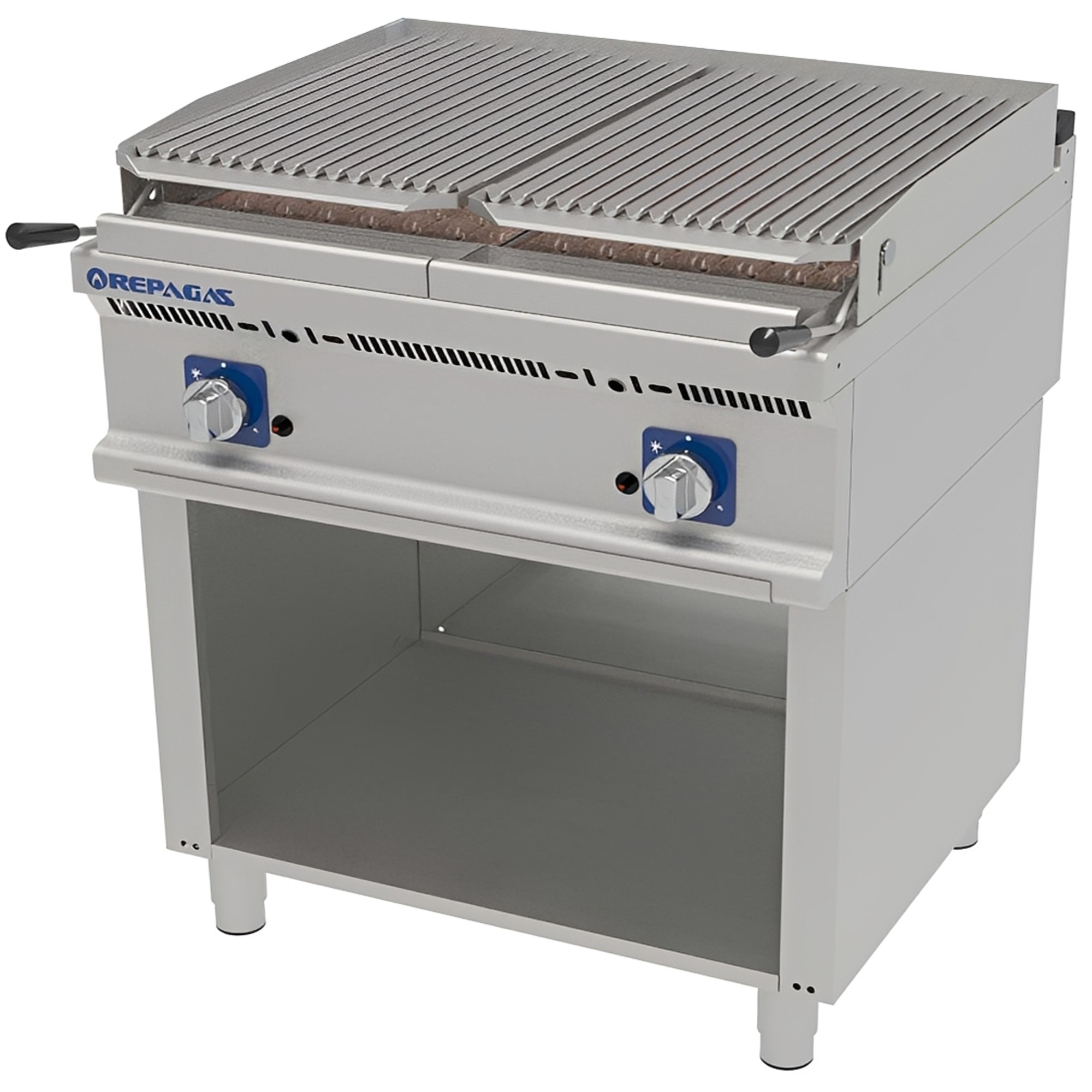 Commercial Floor Standing Gas Grill 80 cm 2 Burners Repagas