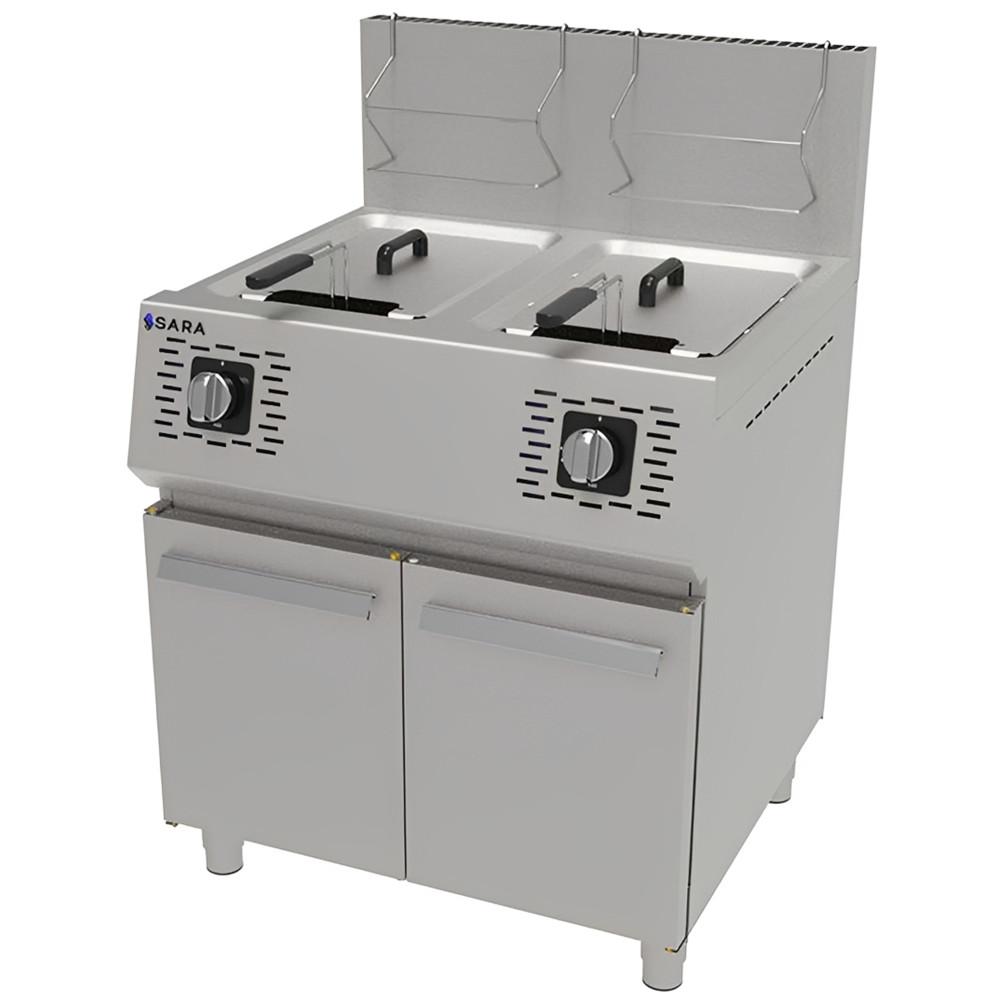 Commercial Floor-Standing Gas Fryer 2x16L Tanks Sara by Repagas Commercial Floor-Standing Gas Fryer 2x16L Tanks Sara by Repagas