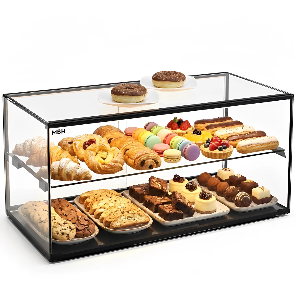 Commercial Neutral Display Case SLIM 92cm 2-Tier for Hospitality second-hand