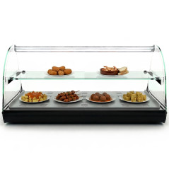 Vitrina escalfa tapes professional 84 cm, 2 prestatges, cuba plana