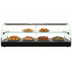 Vitrina calienta tapas profesional 1 estante 119 cm con cuba plana