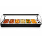 Vitrina escalfadora de tapes professional amb 6 safates GN 1/3 d’acer inoxidable