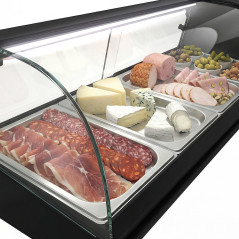 Vitrine à tapas professionnel 4–8 GN 1/3 avec éclairage LED