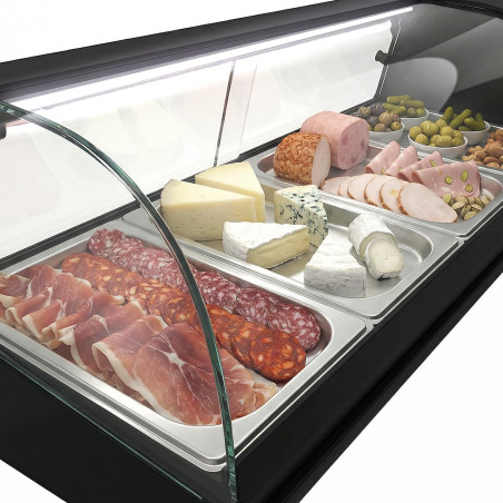 LED-Lit Tapas Display Case professional for 4–8 GN 1/3 Pans
