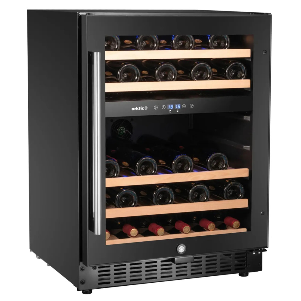 Vinoteca doble zona profesional 46 botellas 133 L con control digital 5-22°C