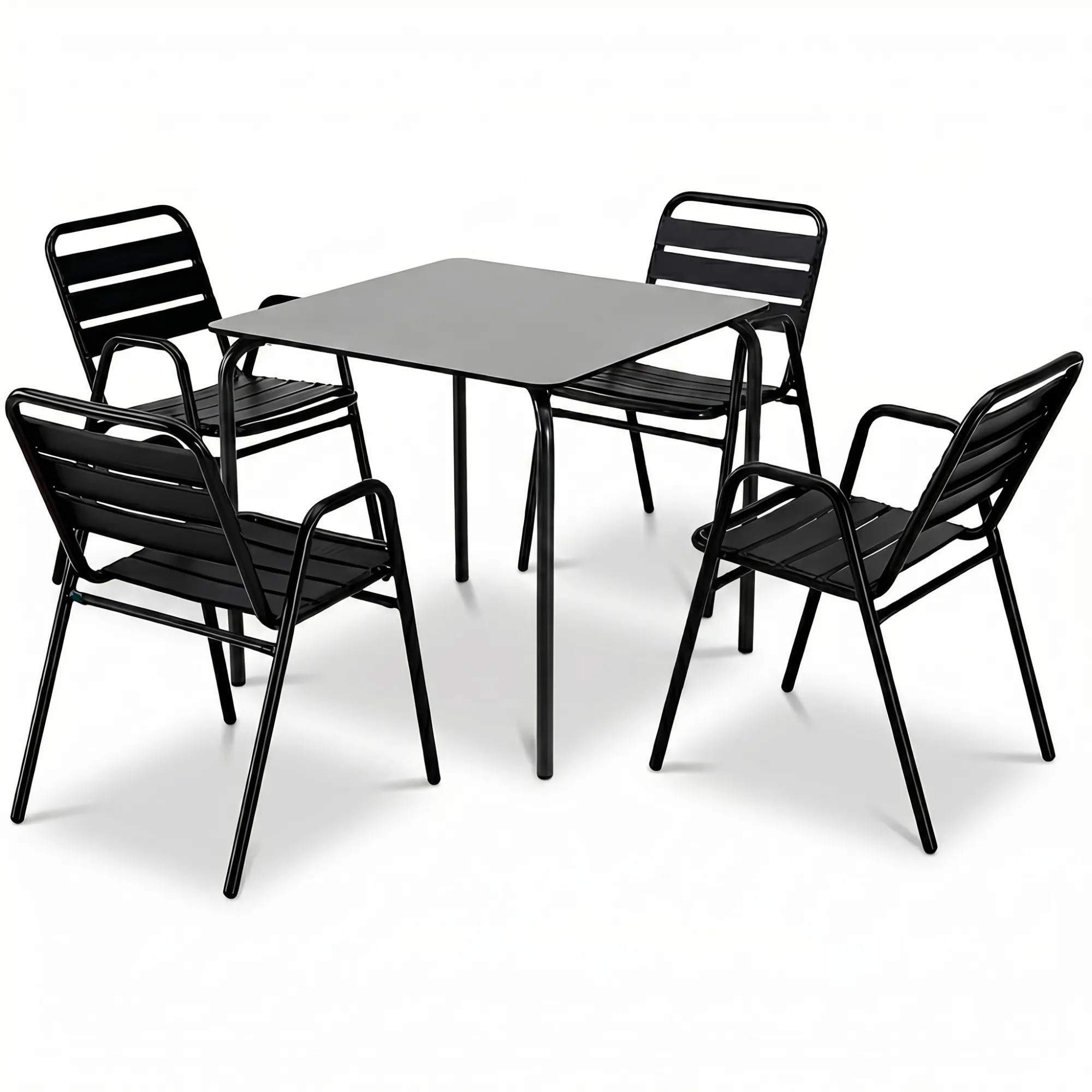 Commercial 80x80 terrace table for 4 people stackable