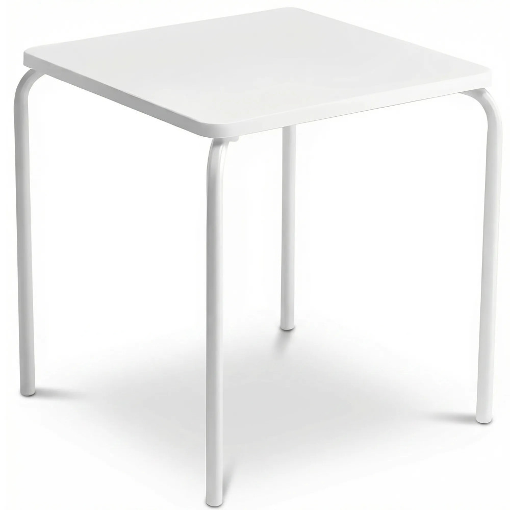 commercial terrace 70x70 table steel frame resin top