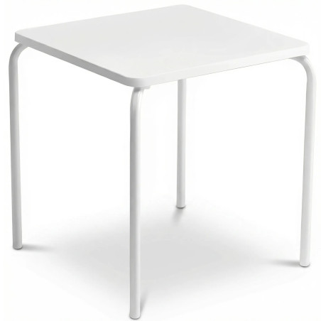 Taula terrassa 70x70 hostaleria estructura acer sobre resina