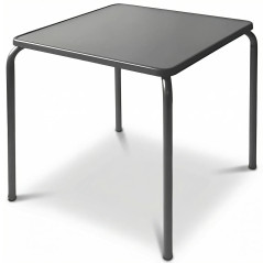 commercial terrace 70x70 table steel frame resin top