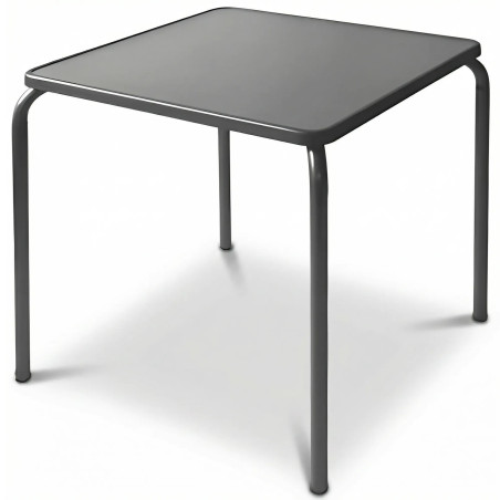 commercial terrace 70x70 table steel frame resin top