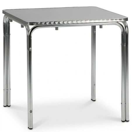 Square stackable aluminum tables for professional hospitality outdoor use