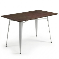 Mesa Antik Old bajas rectangular de hierro y bambú 120x80 cm